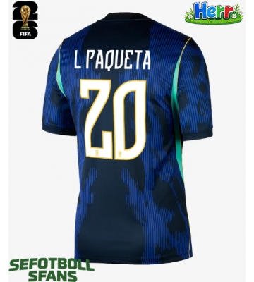 Brasilien Lucas Paqueta #20 Bortatröja VM 2026 Kortärmad